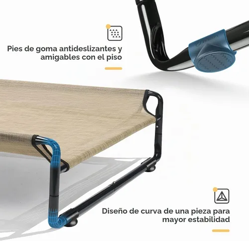 Vista 3 de Veehoo Camas elevadas para perros grandes, cuna lavable con reposacabezas laterales, cama elevada para perros al aire libre con patas