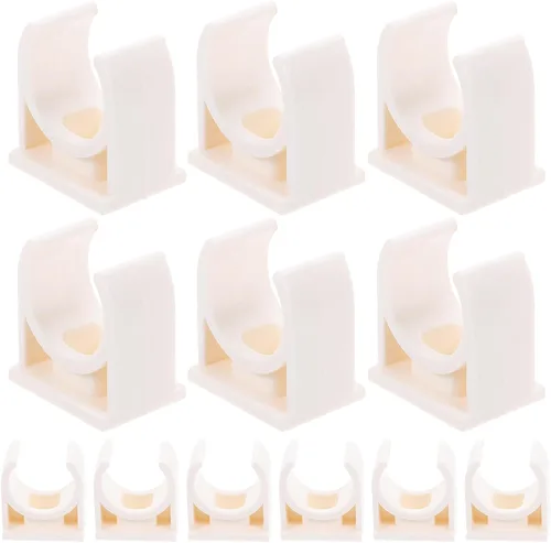 Vista 9 de Yardwe Abrazaderas de tubo de PVC de 1/2 pulgada, 200 piezas de soporte de tubo blanco en forma de U para fontanería, gas, instalación de agua