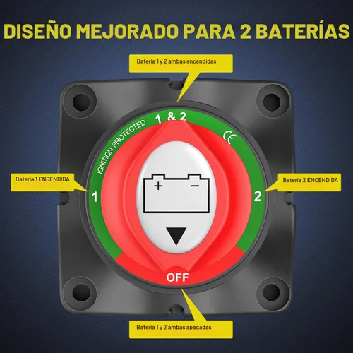 Vista 5 de Nilight - Interruptor de batería 1-2-Ambos-apagado, interruptores de corte maestro de desconexión de 12V-48V para lancha, automóvil, caravana 1