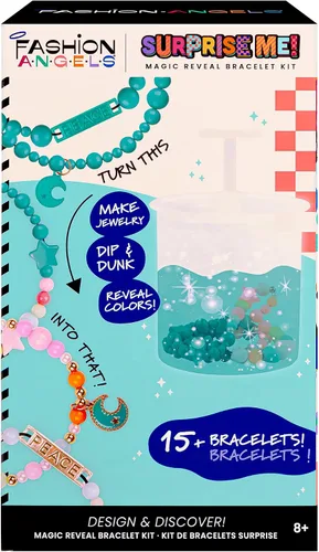 Vista 2 de Fashion Angels Surprise Me! Magic Reveal - Juego de pulseras de poni, cuentas metálicas, dijes, arandela de cuentas mágicas y más, experiencia