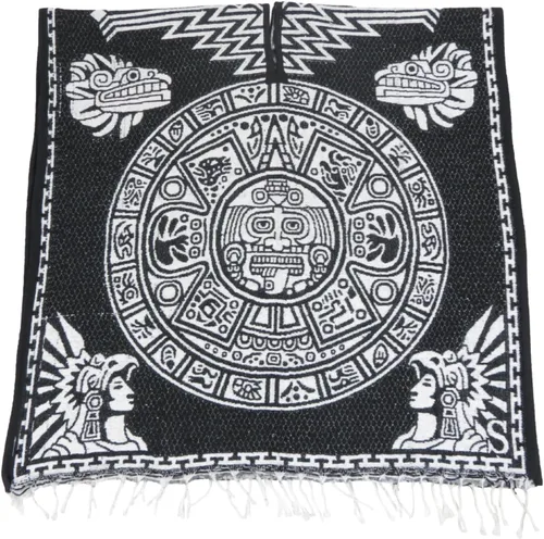 Vista 7 de Poncho mexicano azteca para hombres y mujeres Manta reversible Cobija para fiestas, exteriores, senderismo y campamento