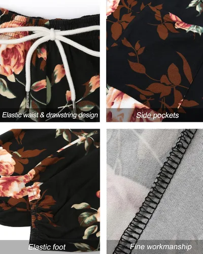 Vista 8 de QIANXIZHAN Pantalones de harén para mujer, pantalones hippie palazzo, pantalones bohemios, ropa de yoga con bolsillos
