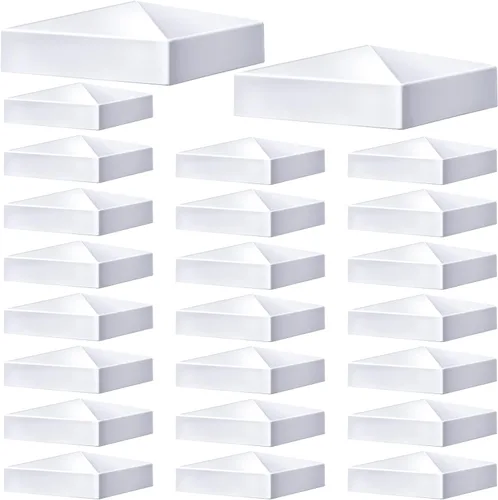 Vista 12 de Taiyin 1 pieza pirámide de vinilo blanco PVC tapas superiores, valla y cubierta para postes de valla de vinilo (4 x 4 pulgadas)