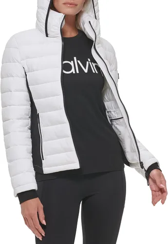 Vista 5 de Calvin Klein Chaqueta de paneles laterales ligera y casual para mujer resistente al agua
