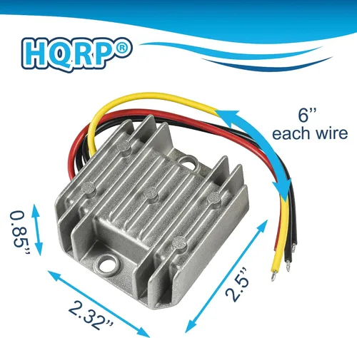 Vista 3 de HQRP Convertidor descendente CC-CC de 24 V a 12 V 10 A 120 W, adaptador de fuente de alimentación compatible con carrito de golf Club Car, tira