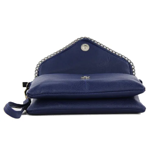Vista 6 de Bolsa de hombro moderna para mujer con sobre bonito, L, Azul