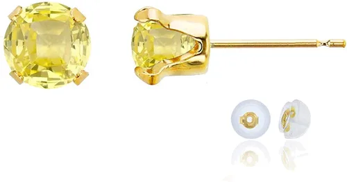 Vista 16 de Aretes de tuerca de plata de ley 925 chapados en oro de 14 quilates macizo, oro amarillo, blanco o rosa de 0.236 in Amatista