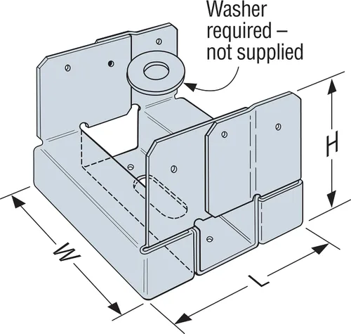 Vista 8 de Simpson Strong Tie Z-Max, base de poste ajustable, 4 por 4, ABA44Z Separador, Para 4x4