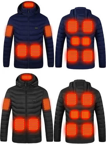 Vista 7 de Chaqueta térmica, chalecobufanda, abrigos de calefacción eléctrica, sin mangas, para hombres y mujeres, cálido cárdigan de esquí, abrigo térmico