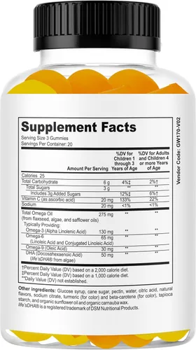 Vista 9 de SmartKids - Gomitas de refuerzo cerebral para niños y adolescentes, suplemento cerebral, vitaminas en gomitas para niños con enfoque cerebral, DHA