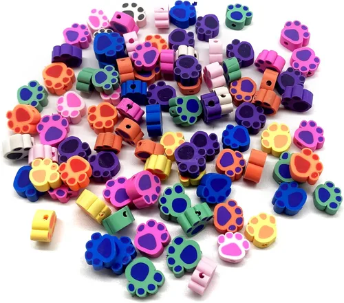 Vista 25 de 100 piezas de cuentas de arcilla polimérica Heishi espaciadoras mixtas, suministros para hacer pulseras, pendientes, collares de bricolaje, Bandera