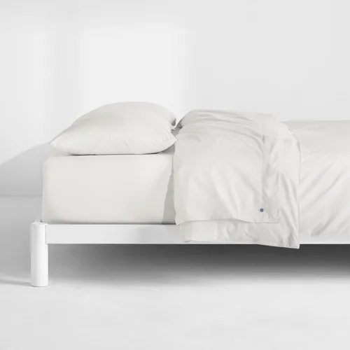 Vista 2 de Casper Sleep - Juego de sábanas de percal para cama individual, color blanco