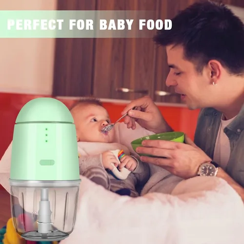 Vista 5 de Mini procesador de alimentos – Procesador de alimentos inalámbrico y picador de alimentos pequeño portátil para carne, verduras, ensalada de frutas