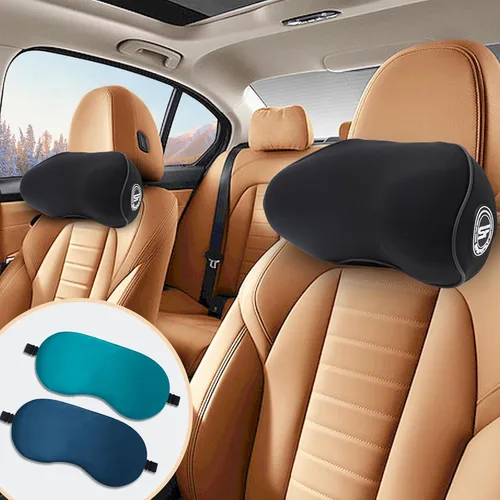 Vista 11 de Almohada realmente útil para reposacabezas de coche, almohada para el cuello del coche para dormir con correa ajustable, 100% espuma viscoelástica