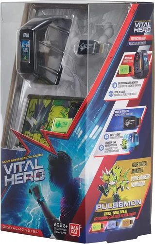 Vista 4 de Bandai Namco - Digimon - Vital Hero Rastreador de Fitness Interactivo/ Reloj Digital/ Mascota Virtual (Negro)