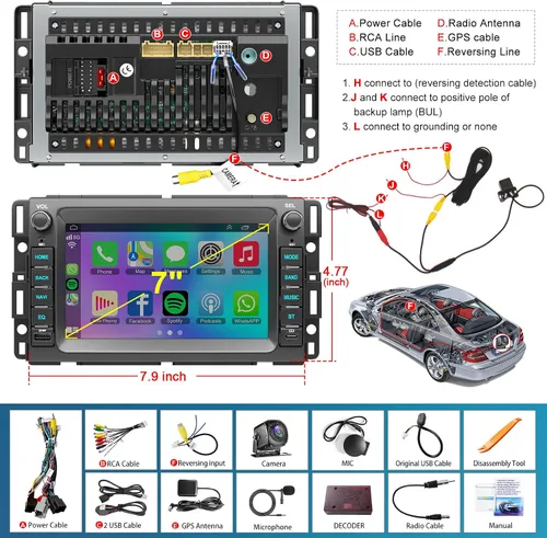 Vista 8 de Radio de coche 4G+64G de 8 núcleos para Chevrolet Chevy Silverado Impala GMC Sierra Acadia Enclave Yukon 2007-2012, pantalla táctil IPS estéreo