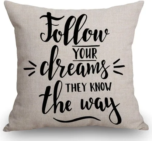 Vista 6 de SSOIU Dare to Dream Inspiration - Funda de cojín decorativa de lino y algodón para el hogar, funda de cojín para sofá, 18 x 18 pulgadas