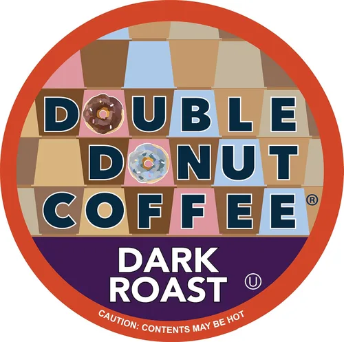 Vista 117 de Double Donut Coffee Cápsulas de Café Half Caff, Cápsulas de Café de Media Cafeína de Porción Individual para Cafeteras Keurig K Cup, Tostado Medio