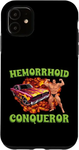 Vista 8 de iPhone 16 Hemorrhoid Conqueror Funny Meme Extraño Ofensivo Cringe Broma Caso