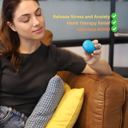 Vista 2 de Pelota de Estrés Yogi con Correa de Agarre para Dedos, Bola de Apretar para Alivio de la Ansiedad y Terapia de Manos, Entrenador de Fuerza de Agarre
