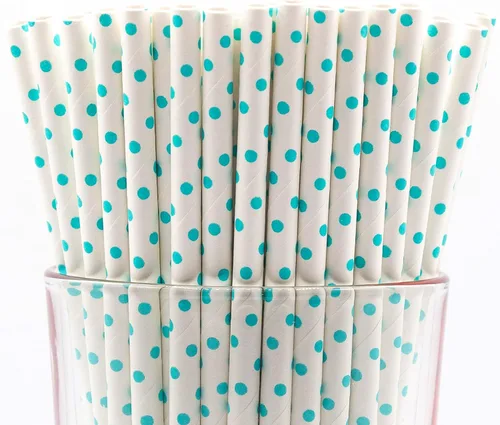Vista 25 de Paquete de 150 pajitas de papel biodegradables de 4 capas de cheurón rosa bebé (compostables, no tóxicas, sin BPA)