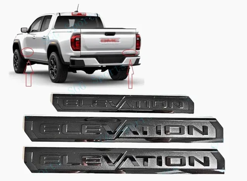 Vista 7 de 3 piezas de emblemas de elevación, emblemas de puerta, calcomanías traseras, etiquetas de nombre, compatibles con Canyon 2023-2025 (Rojo)