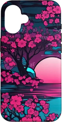 Vista 32 de Synthwave Cherry Blossoms Case for iPhone 17