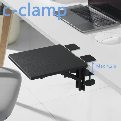 Vista 6 de ETHU Bandeja Extensible para Escritorio, 23.9 cm x 23.1 cm Ergonómico Reposabrazos para Computadora para Escritorio, Gaveta para Teclado Plegable