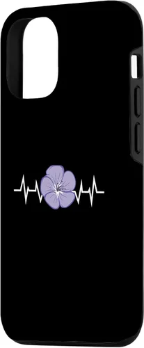 Vista 2 de iPhone 15 Purple Flower Blossom Heartbeat Flower Lover Purple Flower Case