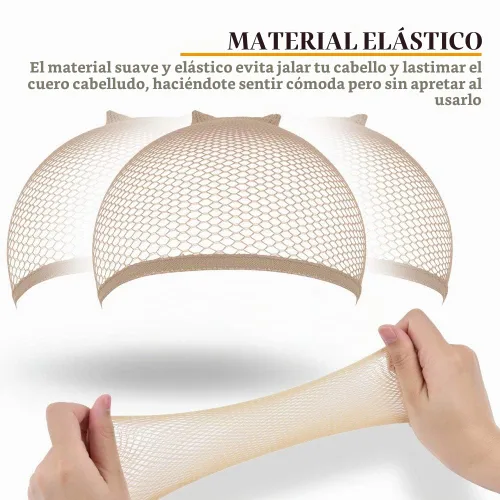 Vista 3 de MORGLES Gorra de malla para peluca, 6 piezas de red de malla para mujer, tejido antideslizante, red de pelo de extremo cerrado