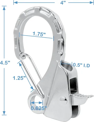 Vista 3 de Clips de acero inoxidable para guardabarros de barco, clips de parachoques de barco de liberación rápida, clips ajustables para guardabarros