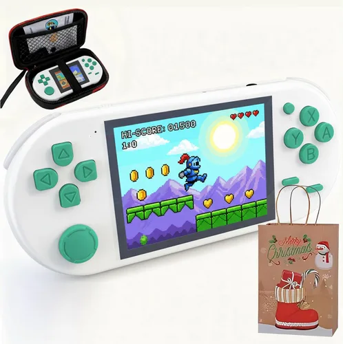 Vista 8 de Consola de juegos portátil de 16 bits, pantalla HD de 3 pulgadas, juegos retro 300 en 1, reproductor de videojuegos clásico portátil para niños