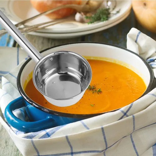 Vista 7 de DOITOOL Cucharón de agua de acero inoxidable, mango largo, cucharón de sopa, cucharón de agua para cocina, baño, jardín