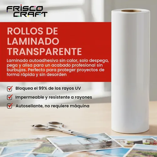 Vista 2 de Frisco Craft Rollos laminadores transparentes anti-UV Grado profesional anti-UV