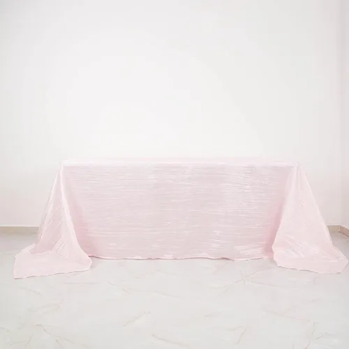 Vista 23 de Mantel rectangular de tafetán arrugado de acordeón de 90 x 132 pulgadas, manteles de boda, manteles de mesa, decoración de eventos, manteles