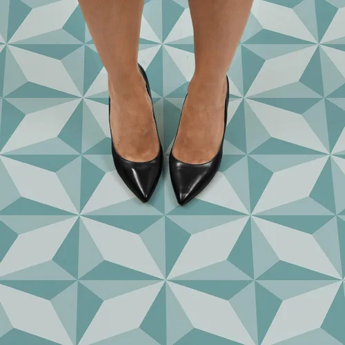 Vista 5 de FloorPops Topaz - Azulejos de suelo Peel & Stick, color azul
