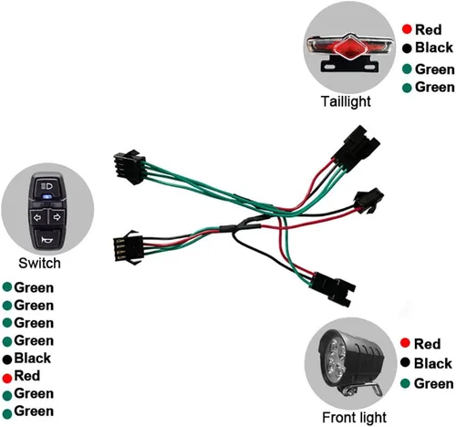 Vista 5 de 3 en 1 Accesorios de conversión de iones de litio para bicicleta, kit de luz ebike ebike Kit de luces traseras para faros delanteros DK336 E-Bike