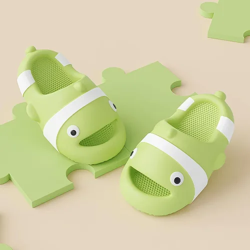 Vista 5 de Jerzmy Cute Clown Fish Cloud Slides for Boy Girl Kids Toddler, Soft Novelty Funny Animals House Slippers Non-Slip Beach Shoes for Indoor Outdoor
