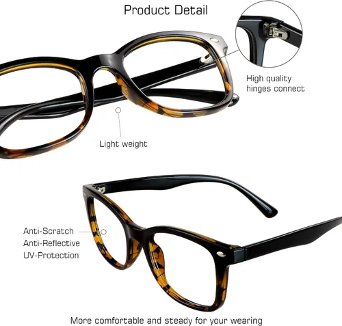 Vista 4 de VisionGlobal Ahorra un 30 % en dos pares de gafas de bloqueo de luz azul (rosa nola y tortuga dramática)