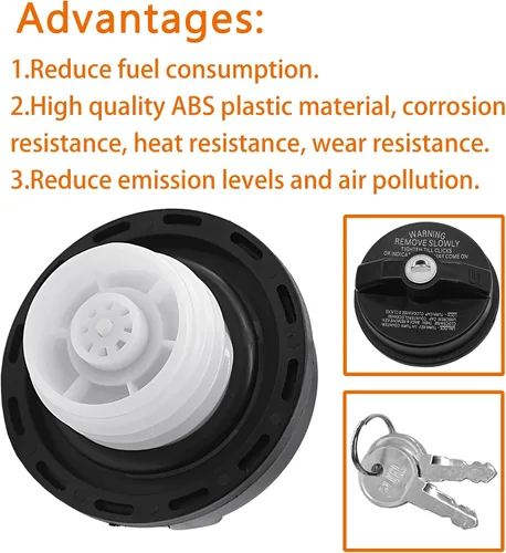 Vista 6 de Fokes Tapa de Combustible con Cierre, Tapa de Combustible con Cerradura Compatible con 4Runner Tacoma Tundra Acura Honda CRV Infiniti Mazda Nissan