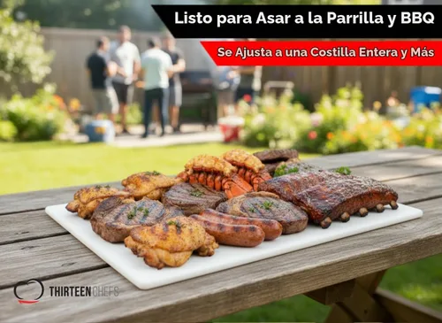 Vista 7 de Thirteen Chefs Tabla de cortar extra grande de 30 x 18 pulgadas para carnes, caza y pescado, plástico HDPP de 1/2 pulgada de grosor para servicio