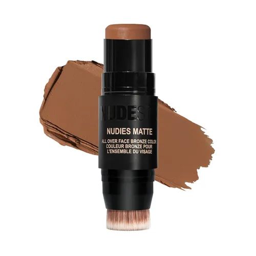 Vista 15 de Nudestix Nudies Bronze All Over Matte Bronzing Stick – 3-in-1 Cream Bronzer for Cheeks, Eyes & Lips with Built-In Brush Natural Contour & beach