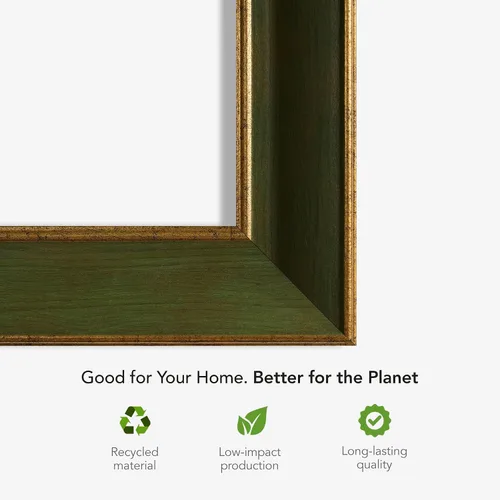 Vista 2 de Marco de TV hecho a mano verde Lisboa, compatible solo con Samsung The Frame (se adapta a TV Frame 2021-2025, 32 pulgadas)
