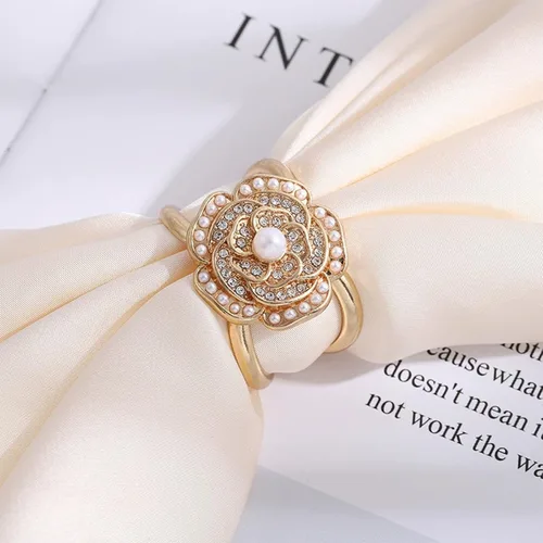 Vista 96 de 4 piezas de clip de anillo de bufanda para mujer, broche de perlas y flores, hebilla de metal para chal, accesorios de decoración para damas y niñas