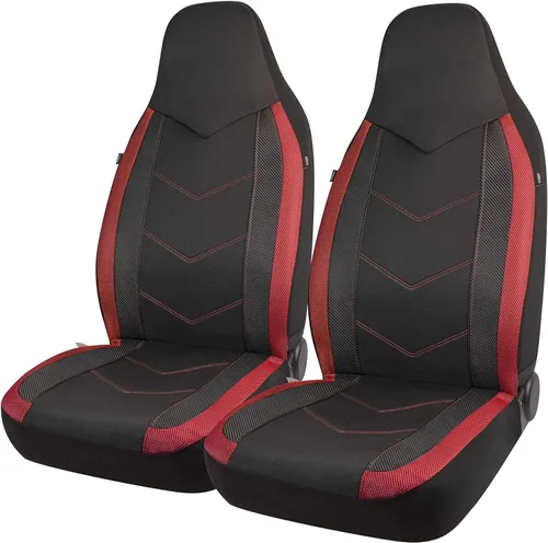 Vista 7 de Pic Auto Fundas de asiento de automóvil de respaldo alto,cuero sintético, compatible con bolsa de aire, ajuste universal, Negro
