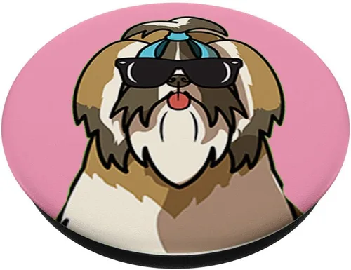 Vista 3 de Shih Tzu – Escuadra para perro con diseño de mamá, color rosa