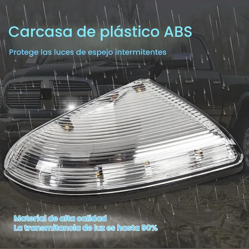 Vista 5 de ECOTRIC Luz de Charco de Señal de Giro del Espejo Izquierdo Compatible con Dodge Ram 1500 2009-2013 y 2500 2010-2013 LH Cubierta de Carcasa