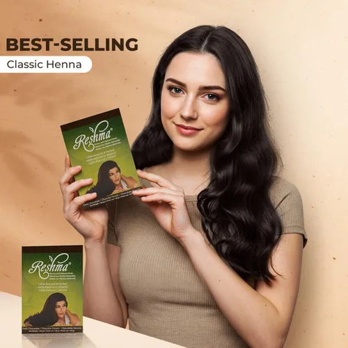 Vista 6 de Reshma Beauty Ayurvedic Henna Hair Color Blend – Henna & Indigo with Herbal Extracts – Natural Deep Brown/Dark Chocolate Hair Color for Gray