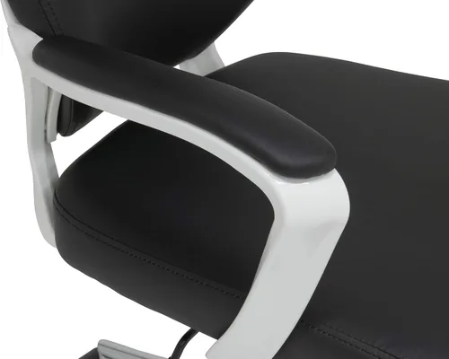 Vista 8 de Calico Designs - Silla ejecutiva moderna con respaldo alto, altura e inclinación ajustable, brazos acolchados y base cromada en poliuretano