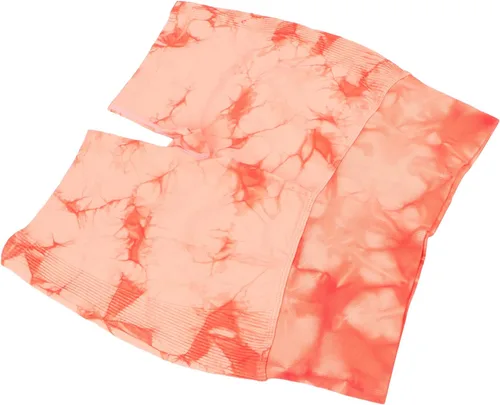 Vista 2 de Betued Orange Pink, Women Yoga Shorts High Waist Quickly Drying Hip Lifting Tie Dyed Waisted High Waisted Biker Shorts Gym Y